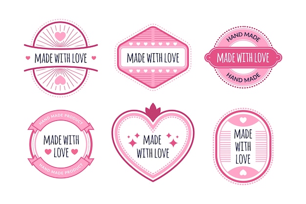 Flat design made with love stamps