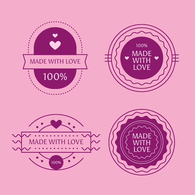 Flat design made with love stamps