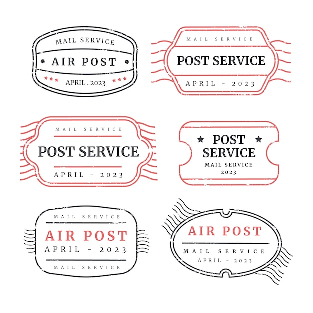 Free vector flat design mail stamp set