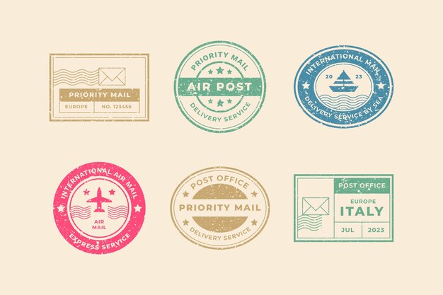 Free vector flat design mail stamp