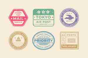 Free vector flat design mail stamp