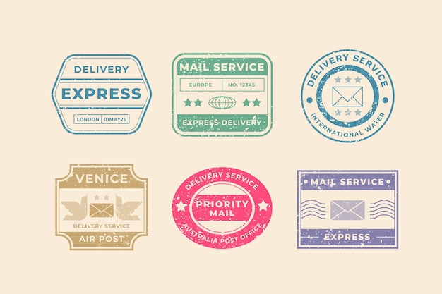 Flat design mail stamp