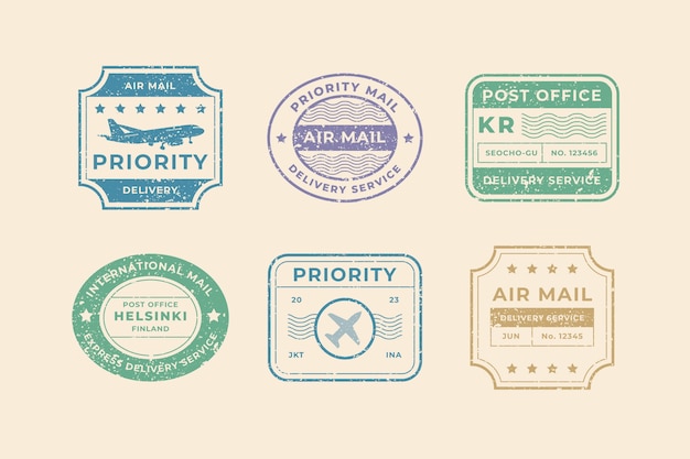 Free vector flat design mail stamp