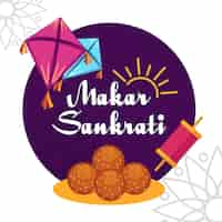 Vettore gratuito design piatto makar sankranti