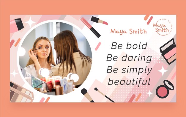 flat design makeup artist facebook post