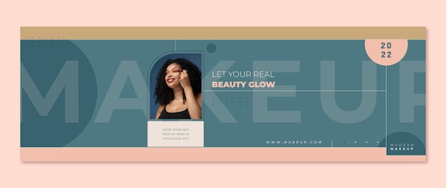 Flat design makeup artist twitter header