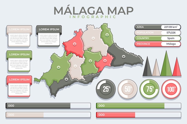 Flat design málaga map