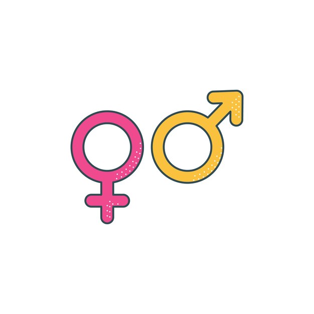 Flat design male female symbols