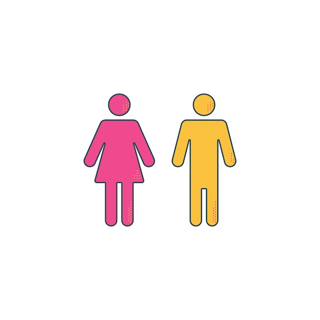 Flat design male female symbols