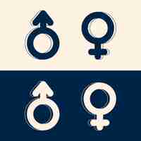 Free vector flat design male female symbols