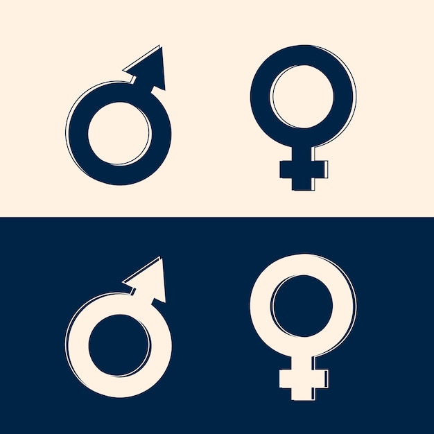 無料ベクター フラットなデザインの男性女性のシンボル