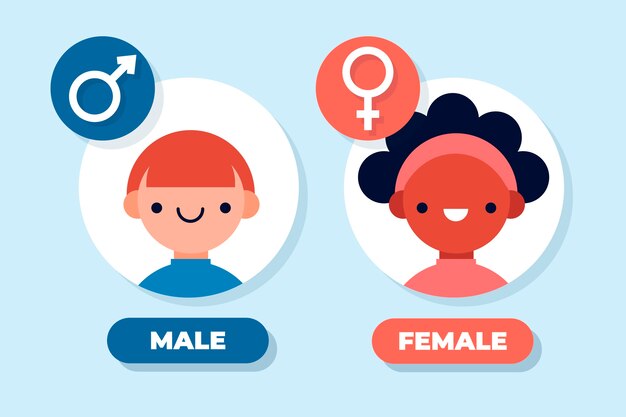 Flat design male female symbols