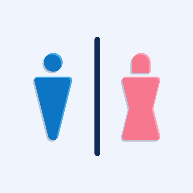 Flat design male female symbols