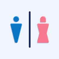 Free vector flat design male female symbols