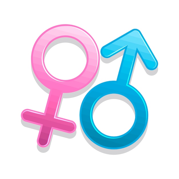 Free vector flat design male female symbols