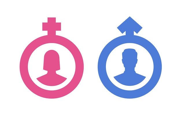 Flat design male female symbols