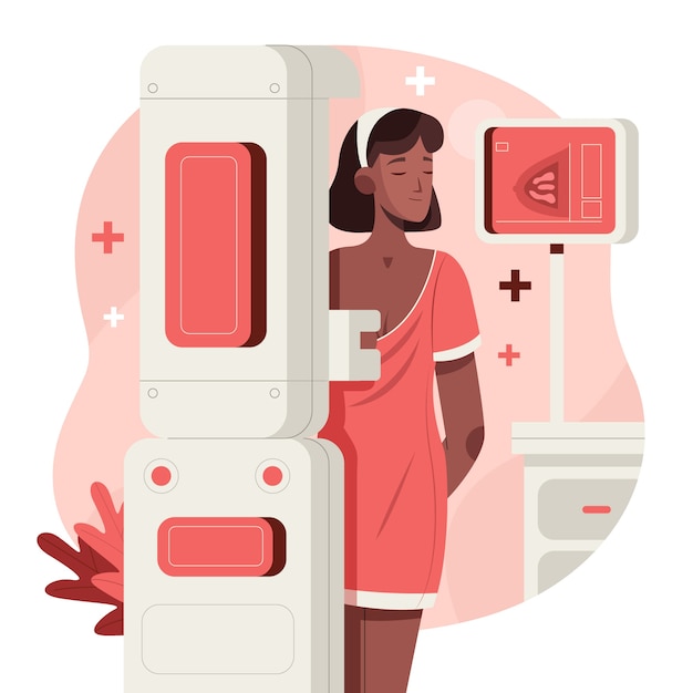 Flat design mammography illustration