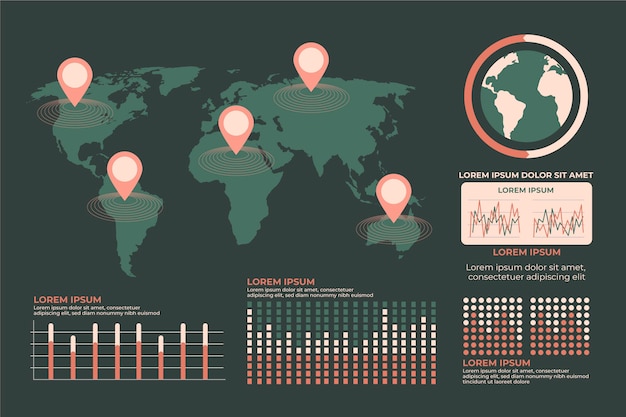 Vettore gratuito infografica mappa design piatto