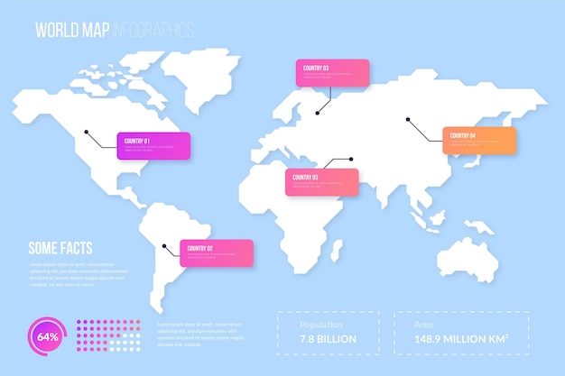 Плоский дизайн карты инфографики