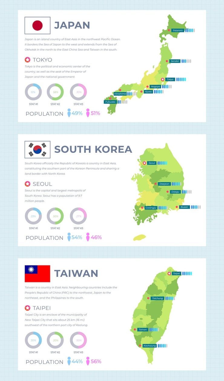 Free Vector flat design maps infographics