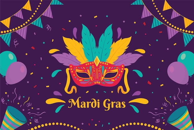 Flat design mardi gras carnival