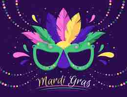 Free vector flat design mardi gras carnival