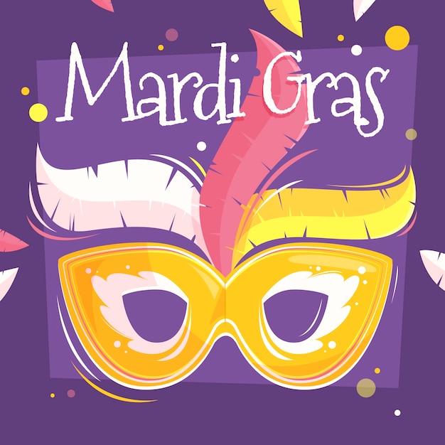 Free vector flat design mardi gras concept