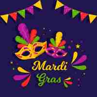 Free vector flat design mardi gras concept