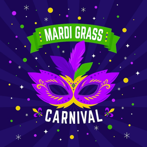 Flat design mardi gras concept