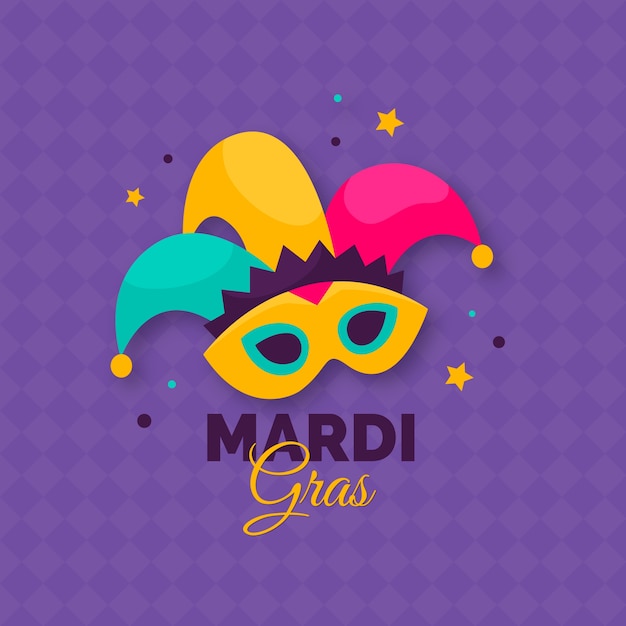 Flat design mardi gras event theme