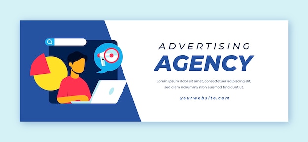 Free Vector | Flat design marketing agency facebook cover