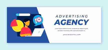 Free vector flat design marketing agency facebook cover