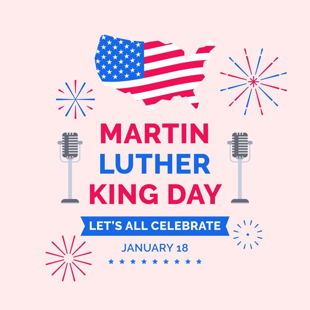 Flat design martin luther king day