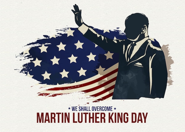 Vettore gratuito design piatto martin luther king day