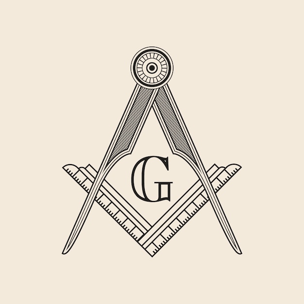 Плоский дизайн логотипа масона