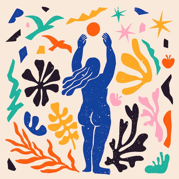 Flat design matisse style illustration