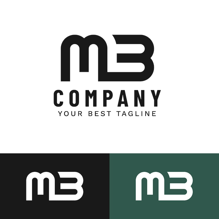 Free Vector flat design mb monogram logo