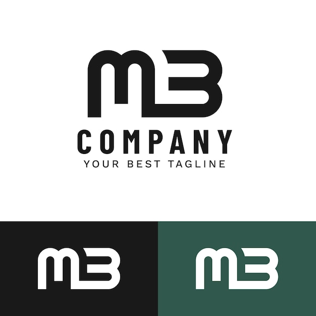 Flat design mb monogram logo