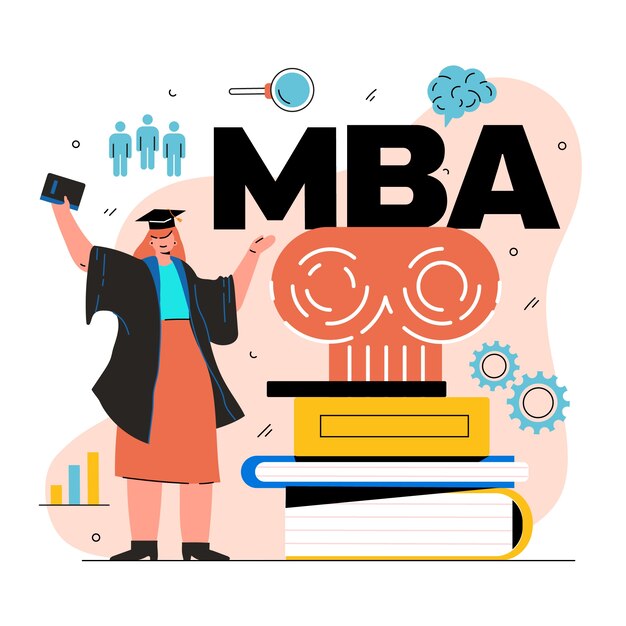 Плоский дизайн иллюстрации mba