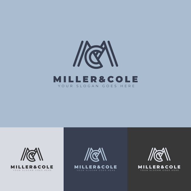 Плоский дизайн шаблона логотипа mc