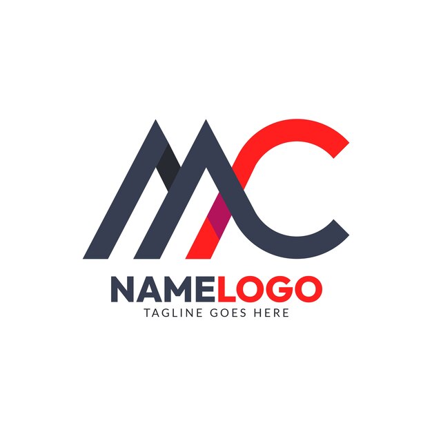 Flat design mc logo design