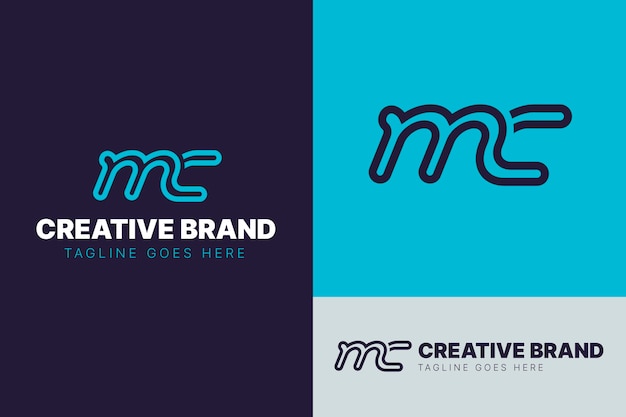 Vettore gratuito design piatto mc logo design