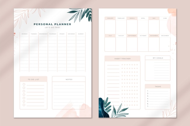 Flat design meal planner design