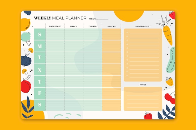 Flat design meal planner