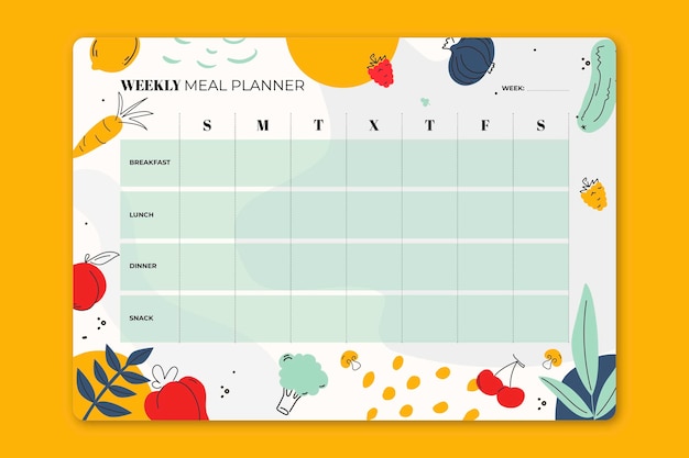 Flat design meal planner