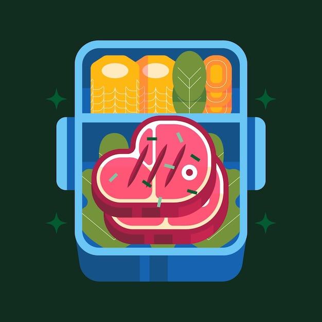 Free vector flat design meal prep illustration