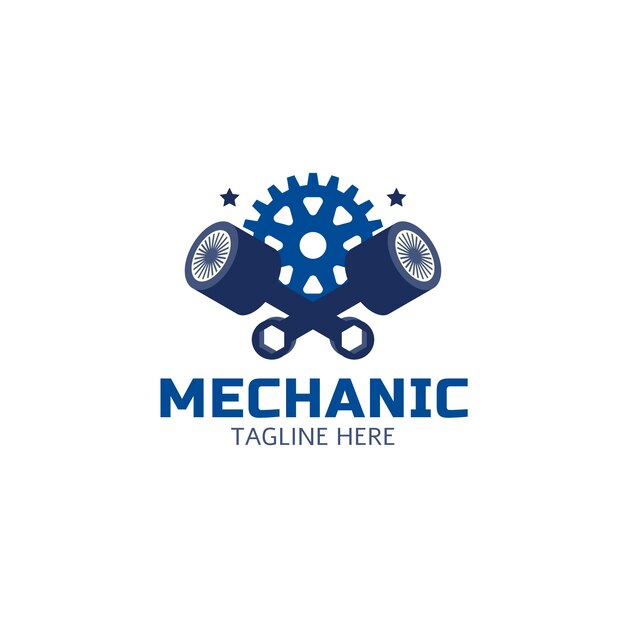 Flat design mechanical engineering logo