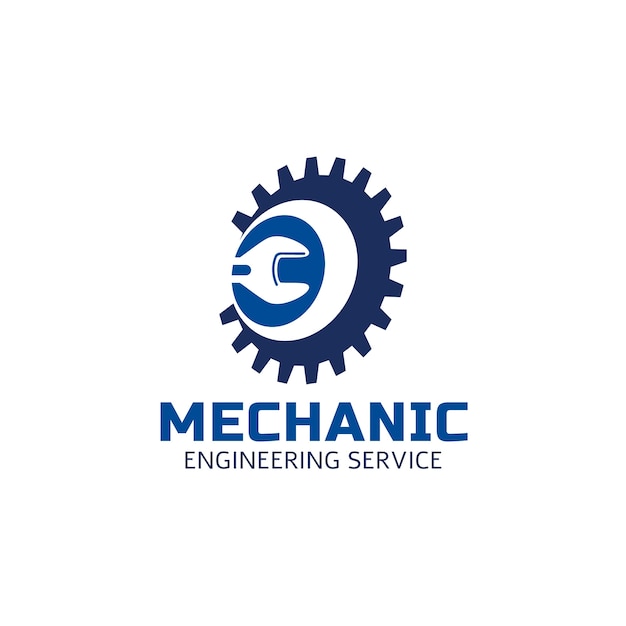 Free vector flat design mechanical engineering logo