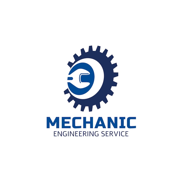Free Vector flat design mechanical engineering logo