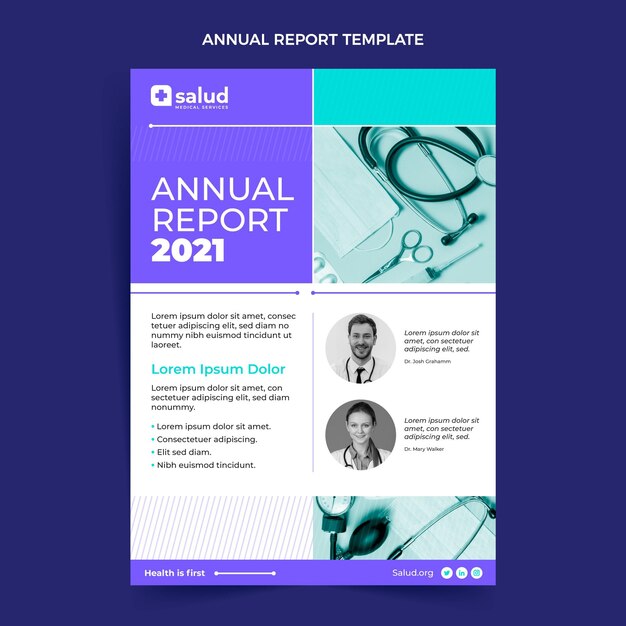 평면 디자인 의료 연례 보고서